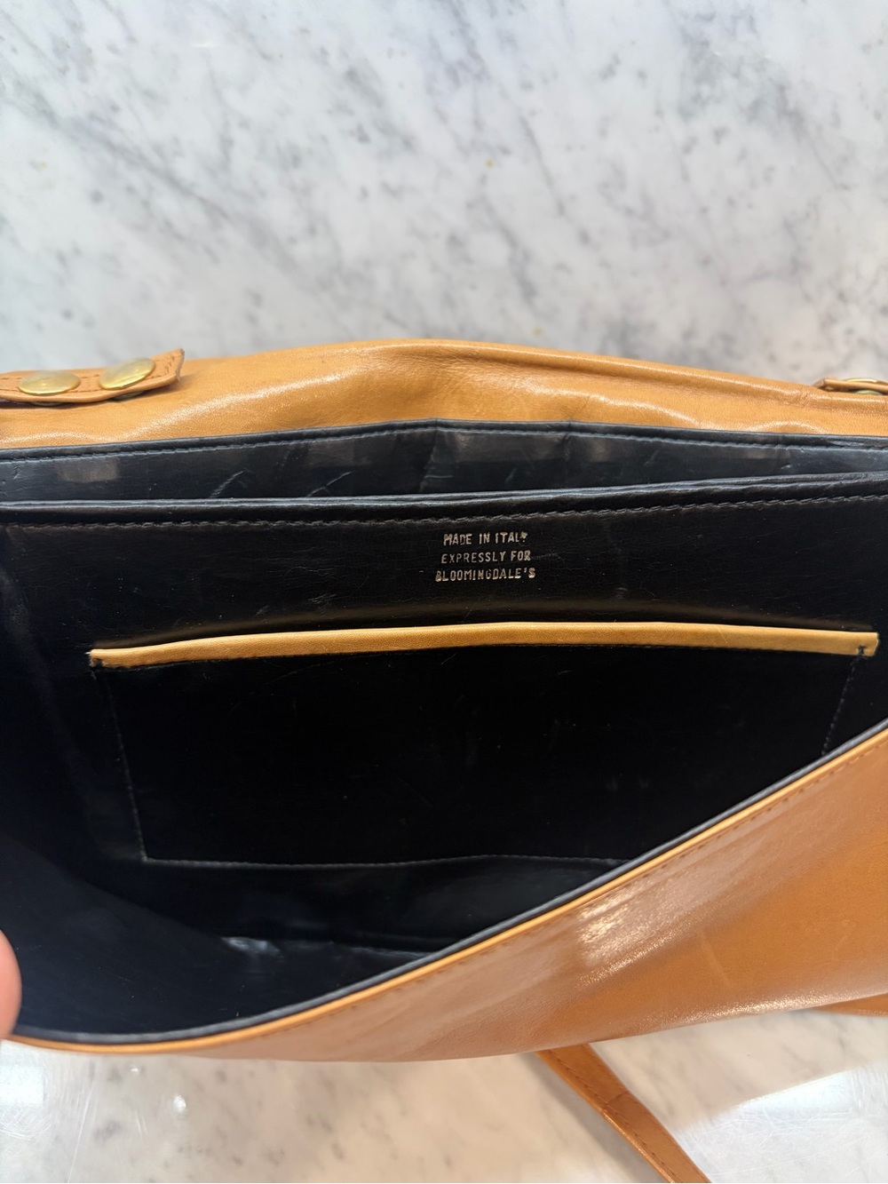 Vintage Bloomingdale’s Made in Italy Woven Leather Shoulder Bag Clutch - Picture 5 of 11